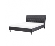 Letto matrimoniale in tessuto grigio scuro 160 x 200 cm SAVERNE
