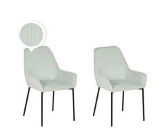 Set di 2 sedie da pranzo in velluto a coste verde menta LOVERNA