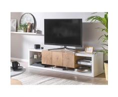 Mobile TV bianco e in legno chiaro FULERTON