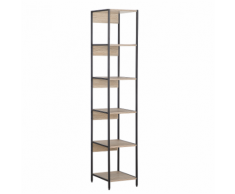 Libreria a 5 ripiani in color legno chiaro e nero HACKNEY