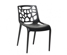 Sedia da pranzo in plastica nera MORGAN