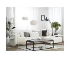 Divano letto angolare XXL in pelle sintetica bianco sinistro ABERDEEN