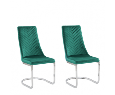 Set di 2 sedie da pranzo in velluto verde ALTOONA