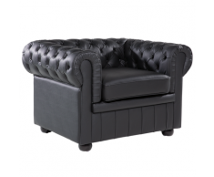 Poltrona vintage in pelle nera CHESTERFIELD