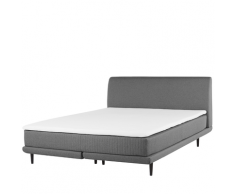 Letto boxspring matrimoniale tessuto grigio chiaro 160 x 200 cm MADAME