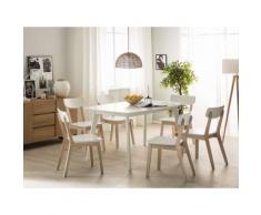 Tavolo da pranzo allungabile in MDF laminato bianco 150cm SANFORD