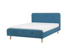 Letto matrimoniale moderno in tessuto blu 180x200cm RENNES