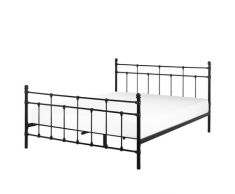 Letto matrimoniale in metallo nero 160x200 cm LYNX