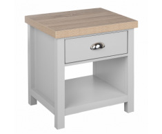 Comodino grigio/legno naturale CLIO