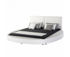 Letto ad acqua in pelle bianca 180 x 200 cm LAVAL