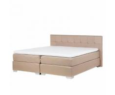 Letto boxspring in tessuto beige 160 x 200 cm ADMIRAL