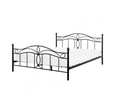 Letto matrimoniale in metallo nero 160x200 cm ANTLIA