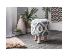 Sgabello in lana bianco/blu AGRA