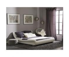 Letto ad acqua in pelle sintetica bianca 160x200cm AVIGNON
