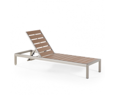 Lettino da giardino in alluminio e legno sintetico marrone NARDO