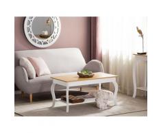 Tavolino da caffè bianco e legno marrone HARTFORD