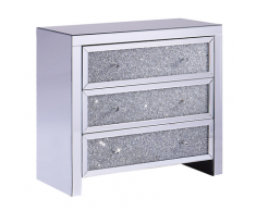 Credenza ad effetto specchiato argento TILLY