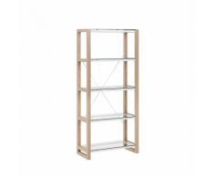 Libreria a 4 scaffalature bianco e legno chiaro JENKS