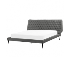 Letto in simil pelle grigia con struttura a doghe 160 x 200 cm ESSONNE