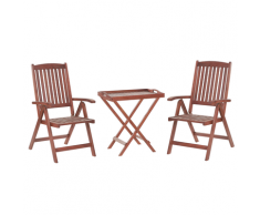 Set da balcone a 2 posti regolabile in legno di acacia TOSCANA