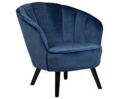 Poltrona in velluto blu scuro DALA