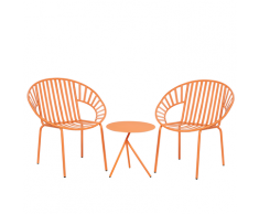 Set da balcone in metallo arancione tavolo e 2 sedie LICATA