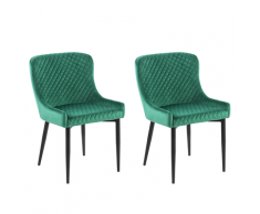 Set di 2 sedie da pranzo in velluto verde SOLANO