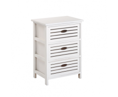 Comodino con 3 cassetti bianco LUCKY