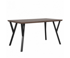 Tavolo da pranzo in legno scuro colori / nero 140 x 80 cm BRAVO