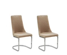 Set di 2 sedie da pranzo in velluto beige ALTOONA
