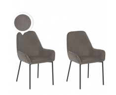 Set di 2 sedie da pranzo in velluto a coste grigio LOVERNA