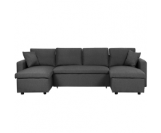 Divano letto angolare in tessuto grigio scuro SOMMEN
