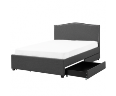 Letto con contenitore in tessuto grigio 160x200cm MONTPELLIER
