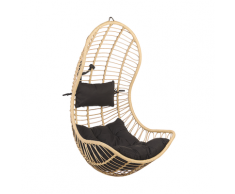 Poltrona sospesa in rattan beige PINETO