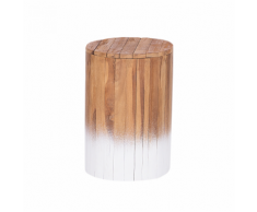 Comodino in legno di teak chiaro/bianco MOVAS