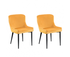 Set di 2 sedie da pranzo in velluto giallo SOLANO