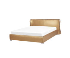 Letto matrimoniale ad acqua in pelle oro 180 x 200 cm - PARIS