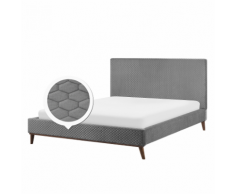 Letto in tessuto grigio 180 x 200 cm BAYONNE