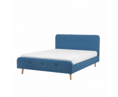 Letto matrimoniale moderno in tessuto blu 140x200cm RENNES