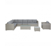 Set da giardino in rattan grigio XXL