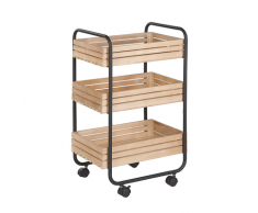 Carrello da cucina legno/nero FORMIA