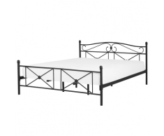 Letto in metallo con rete a doghe nera 180 x 200 cm RODEZ
