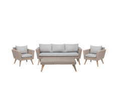 Set da giardino in rattan marrone/grigio VITTORIA XL