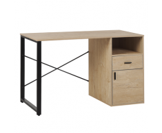 Scrivania da ufficio 120 x 60 cm legno chiaro e nero HUSTON