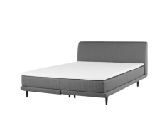 Letto boxspring matrimoniale tessuto grigio chiaro 180 x 200 cm MADAME