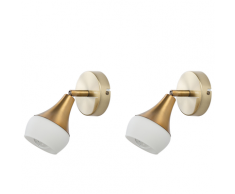 Set di 2 lampade da parete color oro ANTLER I