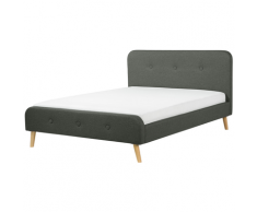 Letto matrimoniale moderno in tessuto grigio 180x200cm RENNES