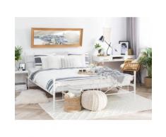 Letto matrimoniale in metallo bianco 140 x 200 cm RODEZ
