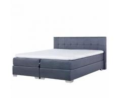 Letto boxspring in tessuto grigio 180 x 200 cm ADMIRAL