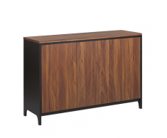 Credenza in colore legno scuro e nero MEDFORT